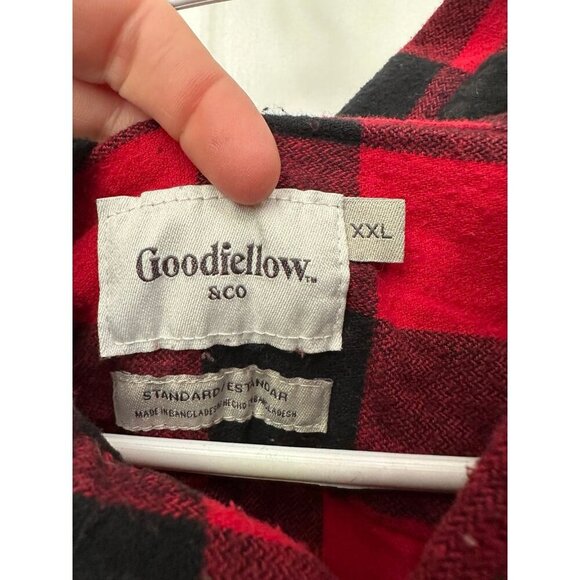 Goodfellow men’s size 2X – large, red and black plaid shirt - Picture 5 of 8